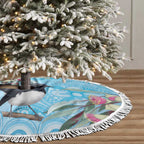 Willie wagtail Australia Tree Skirt Eucalyptus Blossoms Aboriginal Art - Aussie Hoodie