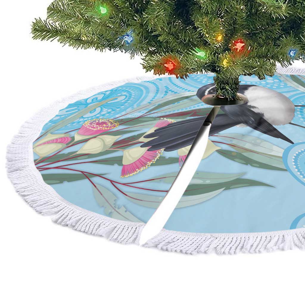 Willie wagtail Australia Tree Skirt Eucalyptus Blossoms Aboriginal Art - Aussie Hoodie
