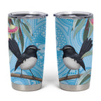 Willie wagtail Australia Tumbler Cup Eucalyptus Blossoms Aboriginal Art - Aussie Hoodie