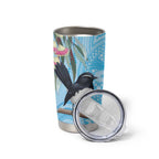 Willie wagtail Australia Tumbler Cup Eucalyptus Blossoms Aboriginal Art - Aussie Hoodie