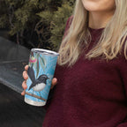 Willie wagtail Australia Tumbler Cup Eucalyptus Blossoms Aboriginal Art - Aussie Hoodie