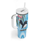 Willie wagtail Australia Tumbler With Handle Eucalyptus Blossoms Aboriginal Art - Aussie Hoodie