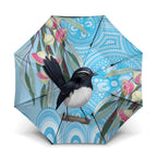 Willie wagtail Australia Umbrella Eucalyptus Blossoms Aboriginal Art - Aussie Hoodie