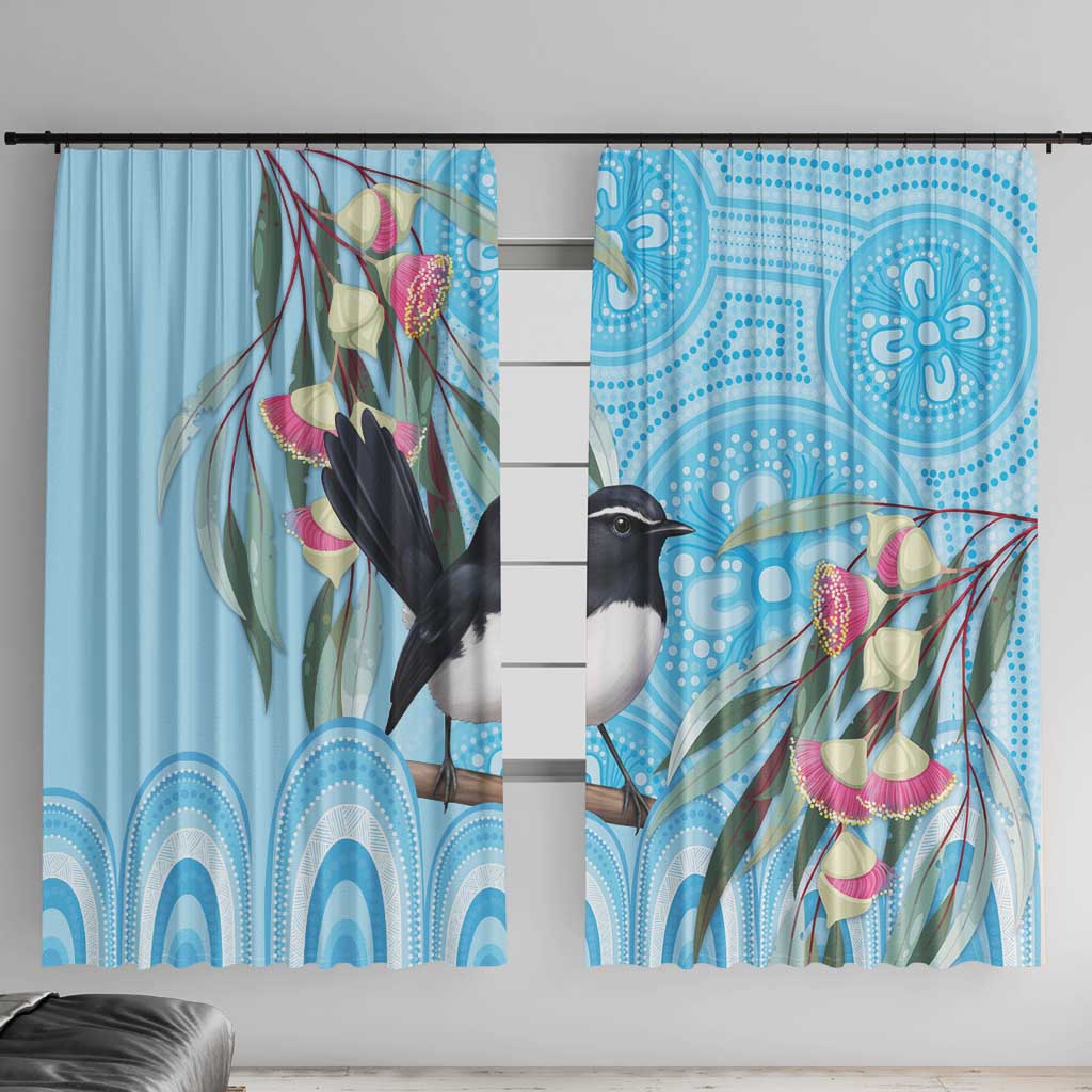 Willie wagtail Australia Window Curtain Eucalyptus Blossoms Aboriginal Art - Aussie Hoodie