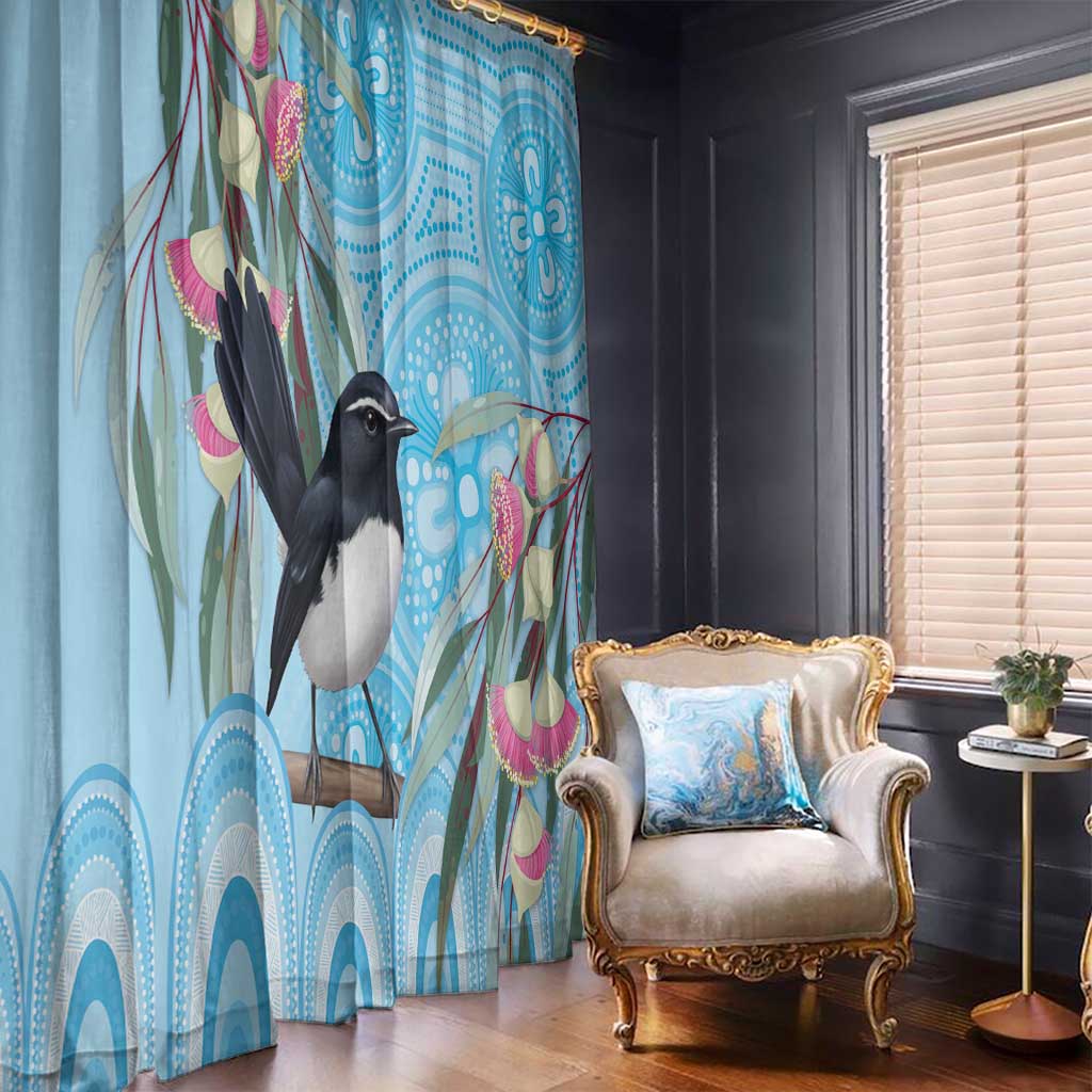 Willie wagtail Australia Window Curtain Eucalyptus Blossoms Aboriginal Art - Aussie Hoodie
