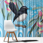 Willie wagtail Australia Window Curtain Eucalyptus Blossoms Aboriginal Art - Aussie Hoodie
