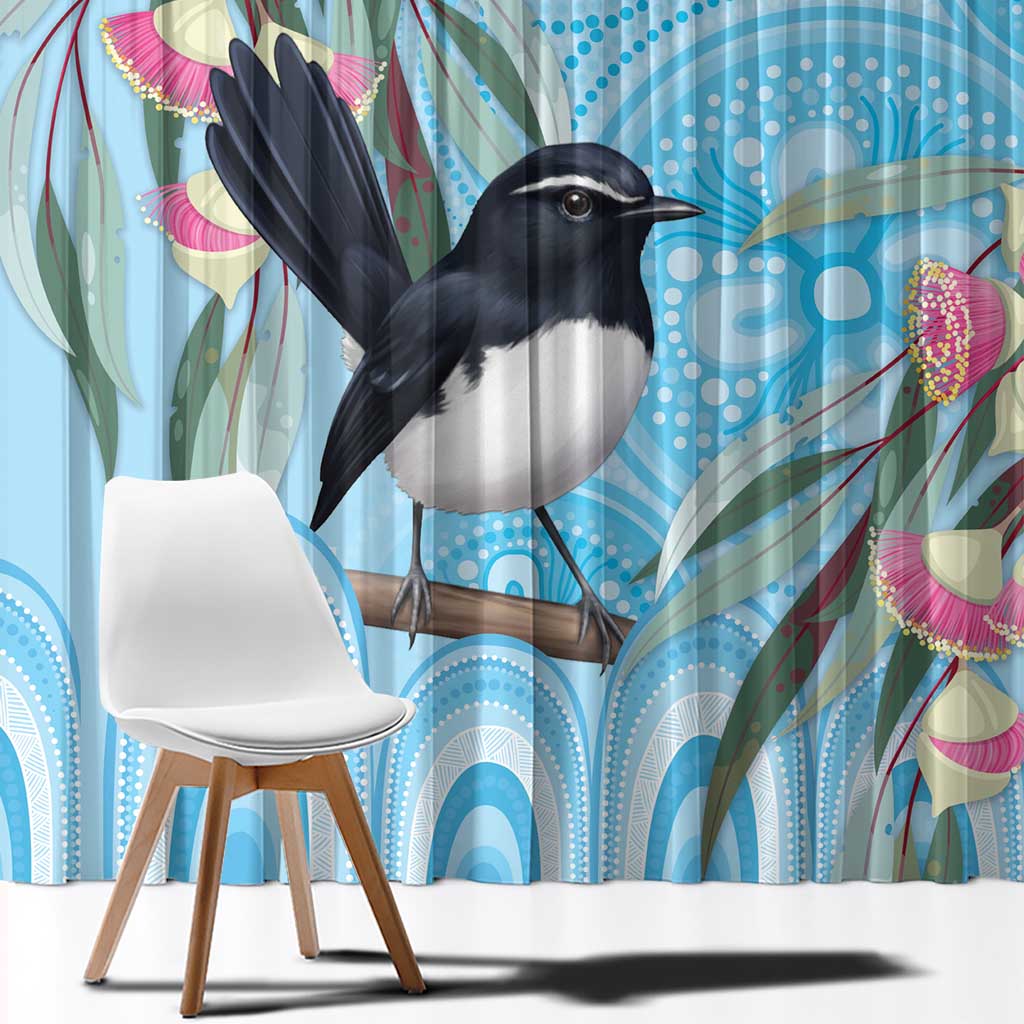Willie wagtail Australia Window Curtain Eucalyptus Blossoms Aboriginal Art - Aussie Hoodie