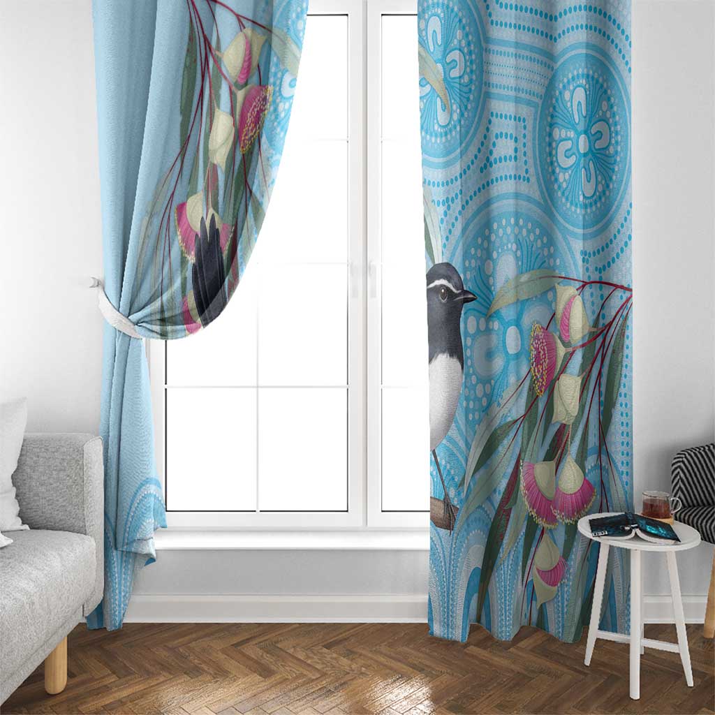 Willie wagtail Australia Window Curtain Eucalyptus Blossoms Aboriginal Art - Aussie Hoodie