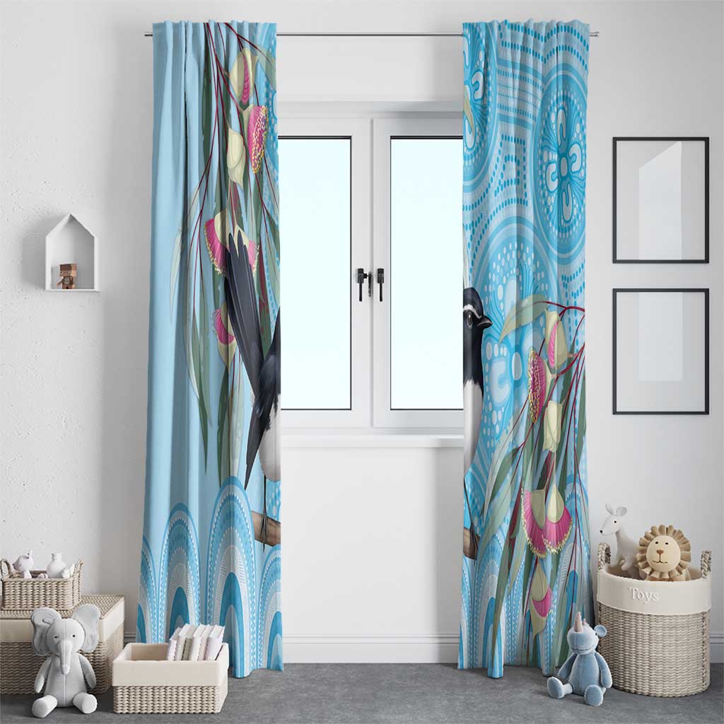 Willie wagtail Australia Window Curtain Eucalyptus Blossoms Aboriginal Art - Aussie Hoodie