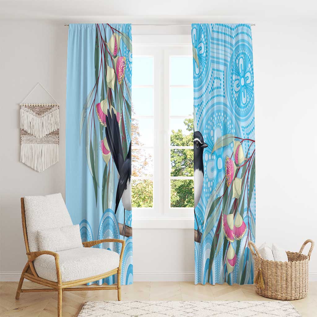 Willie wagtail Australia Window Curtain Eucalyptus Blossoms Aboriginal Art - Aussie Hoodie