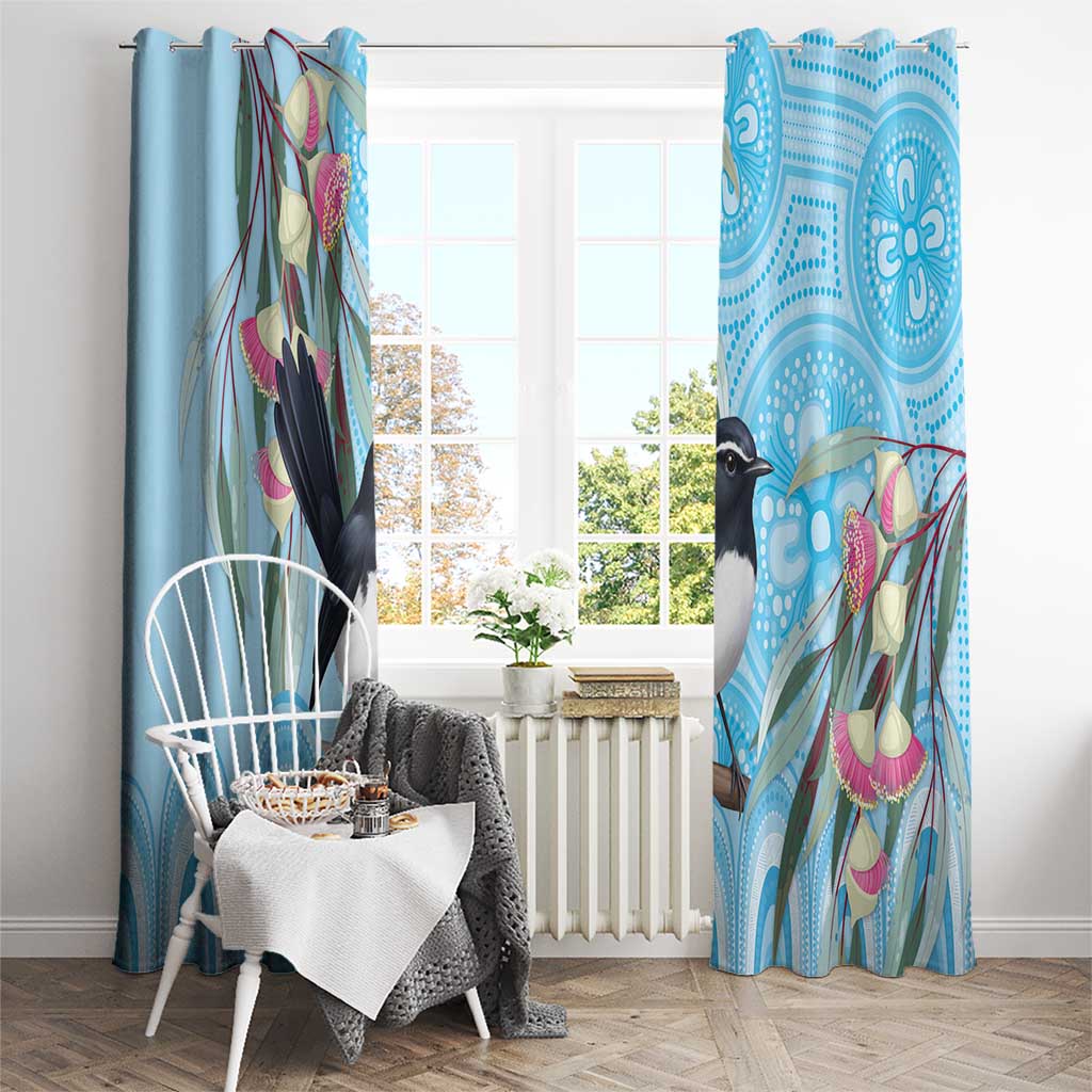 Willie wagtail Australia Window Curtain Eucalyptus Blossoms Aboriginal Art - Aussie Hoodie