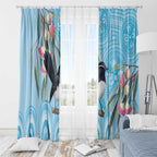 Willie wagtail Australia Window Curtain Eucalyptus Blossoms Aboriginal Art - Aussie Hoodie