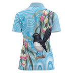 Willie wagtail Australia Women Polo Shirt Eucalyptus Blossoms Aboriginal Art - Aussie Hoodie