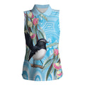 Willie wagtail Australia Women Sleeveless Polo Shirt Eucalyptus Blossoms Aboriginal Art - Aussie Hoodie