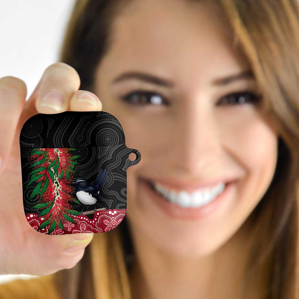 Willie wagtail Australia AirPods Case Aussie Bottlebrushes Aboriginal Art - Aussie Hoodie