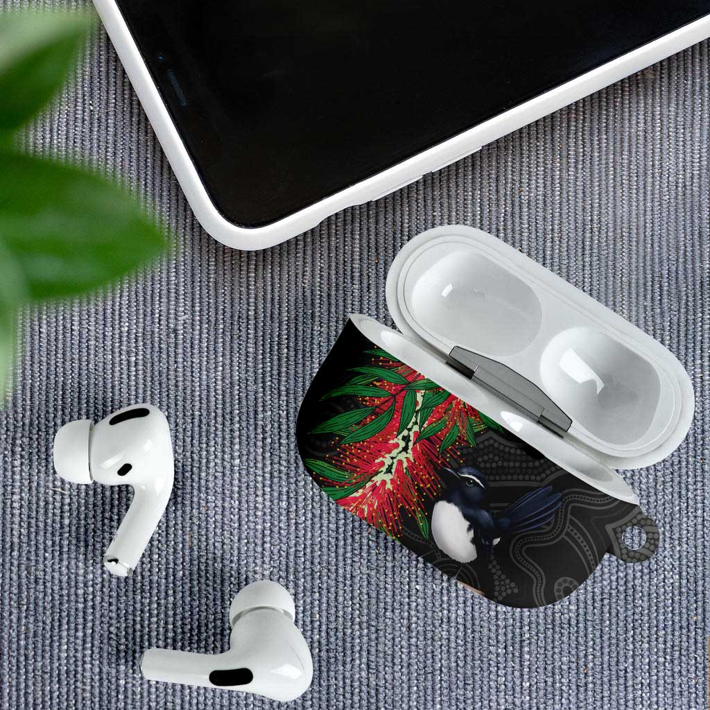 Willie wagtail Australia AirPods Case Aussie Bottlebrushes Aboriginal Art - Aussie Hoodie