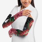 Willie wagtail Australia Arm Sleeves Aussie Bottlebrushes Aboriginal Art - Aussie Hoodie