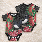 Willie wagtail Australia Baby Onesie Aussie Bottlebrushes Aboriginal Art