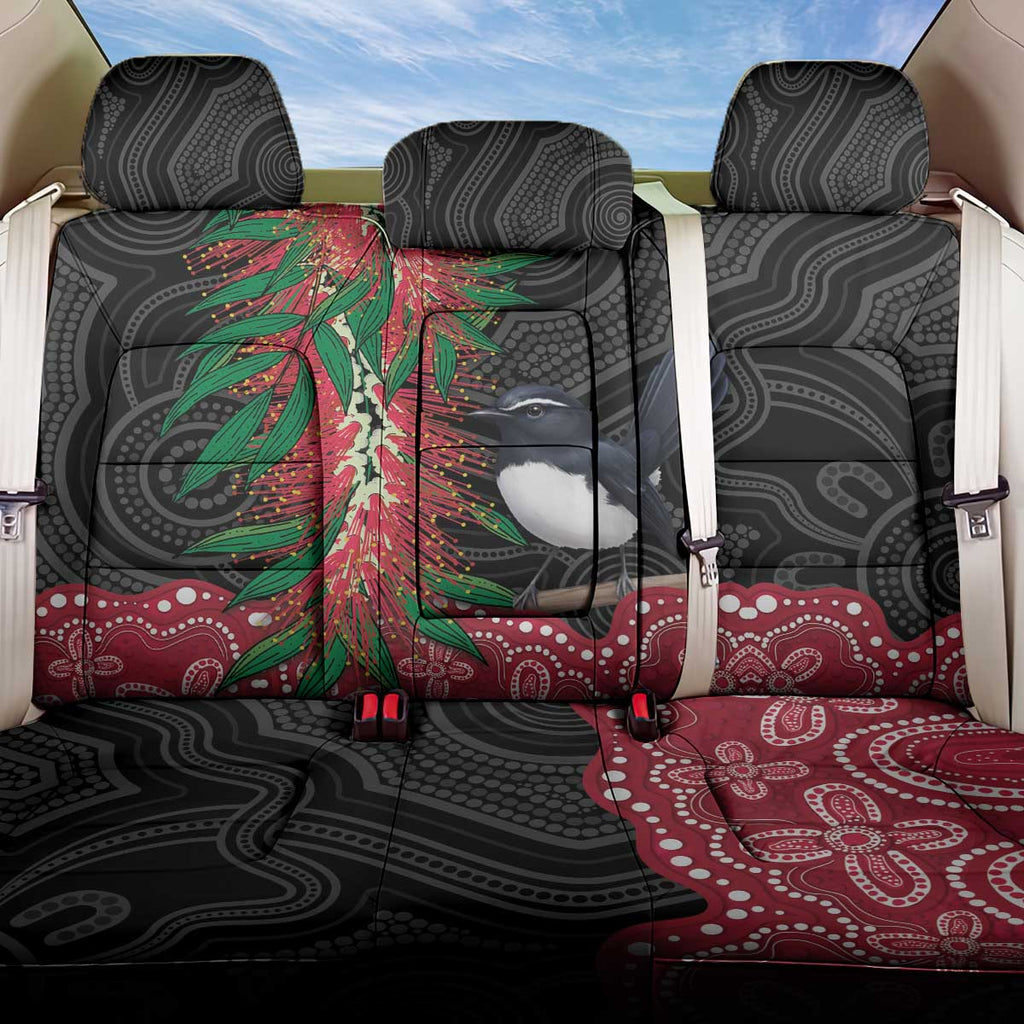 Willie wagtail Australia Back Car Seat Cover Aussie Bottlebrushes Aboriginal Art - Aussie Hoodie