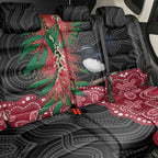 Willie wagtail Australia Back Car Seat Cover Aussie Bottlebrushes Aboriginal Art - Aussie Hoodie