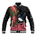 Willie wagtail Australia Baseball Jacket Aussie Bottlebrushes Aboriginal Art - Aussie Hoodie