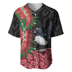 Willie wagtail Australia Baseball Jersey Aussie Bottlebrushes Aboriginal Art - Aussie Hoodie