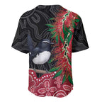 Willie wagtail Australia Baseball Jersey Aussie Bottlebrushes Aboriginal Art - Aussie Hoodie