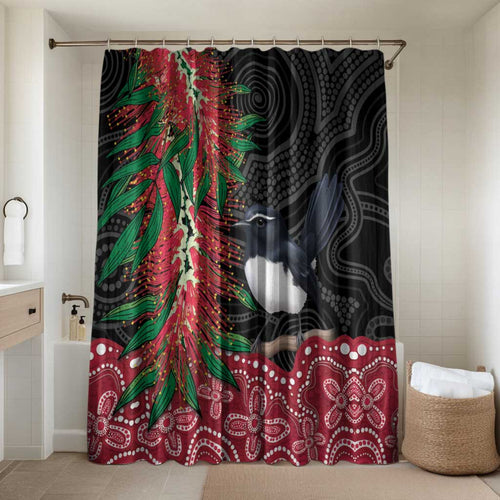Willie wagtail Australia Bathroom Set Aussie Bottlebrushes Aboriginal Art - Aussie Hoodie