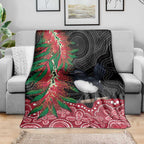 Willie wagtail Australia Blanket Aussie Bottlebrushes Aboriginal Art - Aussie Hoodie
