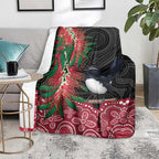 Willie wagtail Australia Blanket Aussie Bottlebrushes Aboriginal Art - Aussie Hoodie