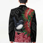 Willie wagtail Australia Blazer Aussie Bottlebrushes Aboriginal Art - Aussie Hoodie