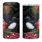Willie wagtail Australia 4 in 1 Can Cooler Tumbler Aussie Bottlebrushes Aboriginal Art - Aussie Hoodie