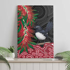 Willie wagtail Australia Canvas Wall Art Aussie Bottlebrushes Aboriginal Art - Aussie Hoodie