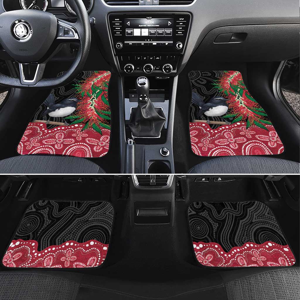 Willie wagtail Australia Car Mats Aussie Bottlebrushes Aboriginal Art - Aussie Hoodie