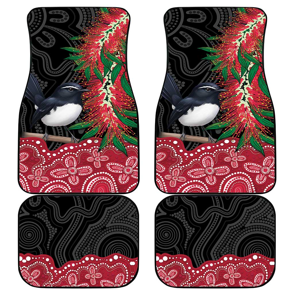 Willie wagtail Australia Car Mats Aussie Bottlebrushes Aboriginal Art - Aussie Hoodie