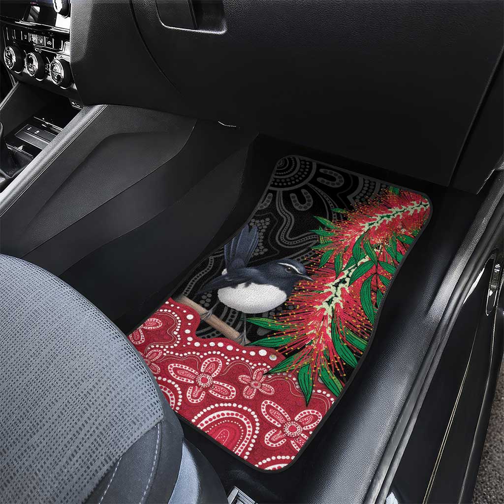Willie wagtail Australia Car Mats Aussie Bottlebrushes Aboriginal Art - Aussie Hoodie