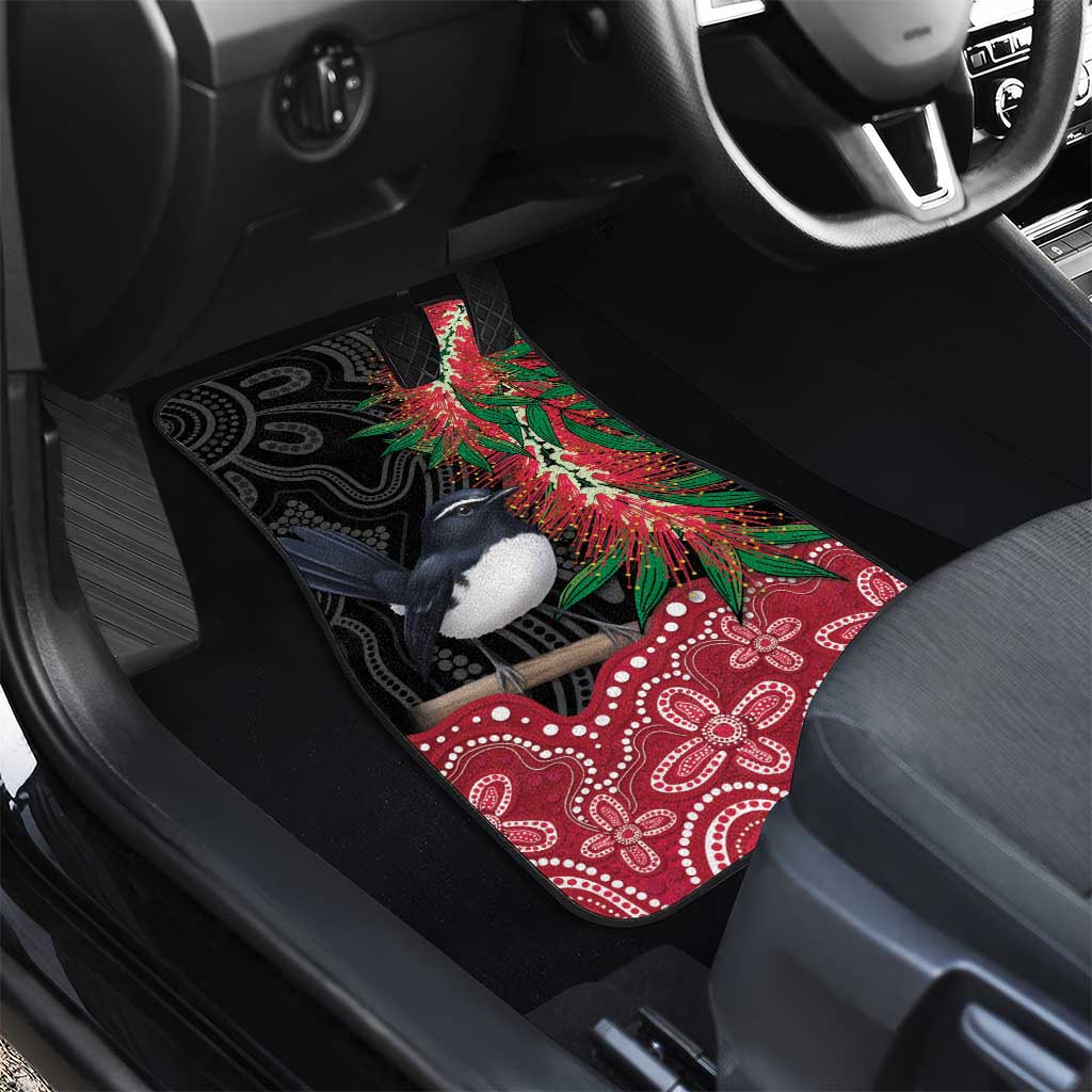 Willie wagtail Australia Car Mats Aussie Bottlebrushes Aboriginal Art - Aussie Hoodie