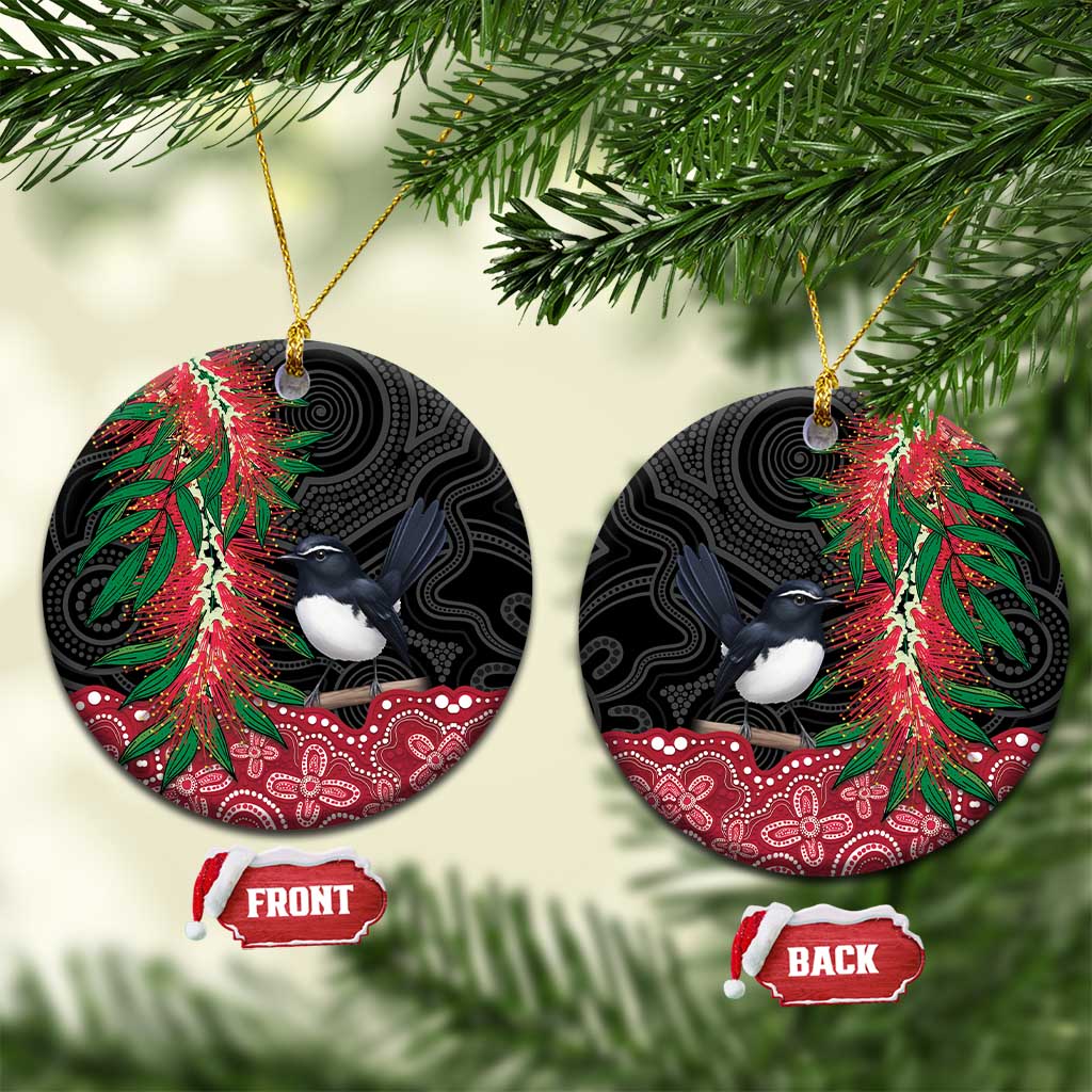 Willie wagtail Australia Ceramic Ornament Aussie Bottlebrushes Aboriginal Art - Aussie Hoodie