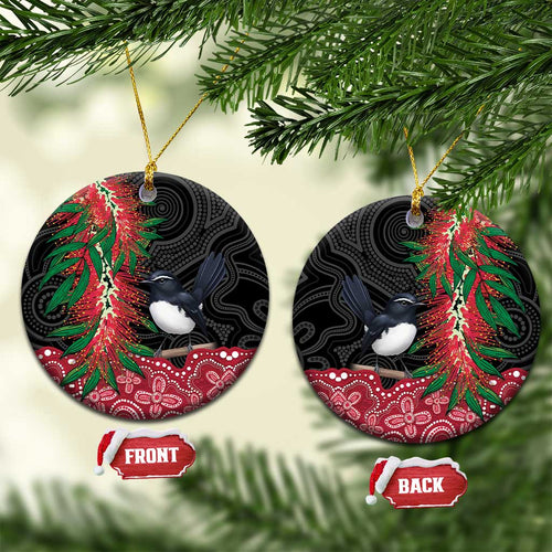 Willie wagtail Australia Ceramic Ornament Aussie Bottlebrushes Aboriginal Art - Aussie Hoodie