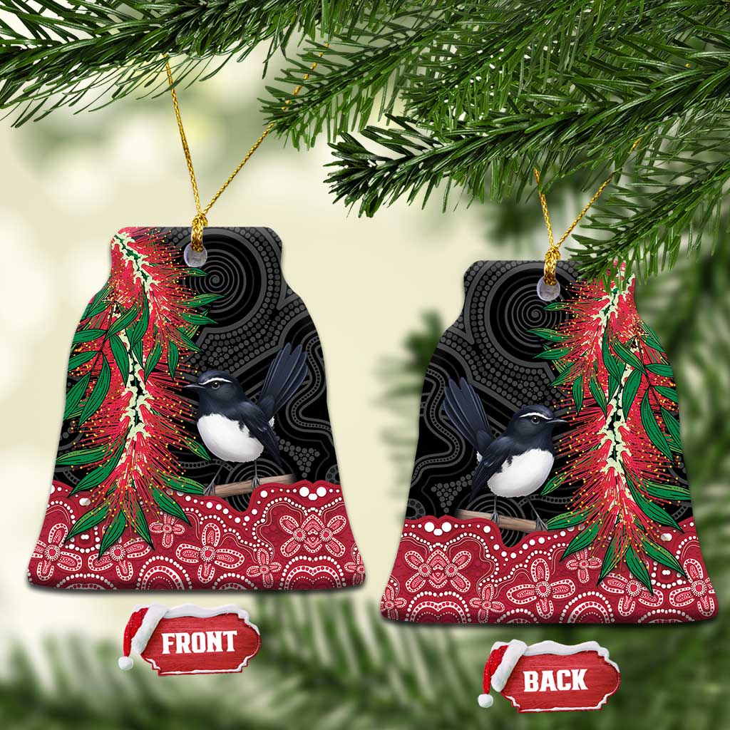 Willie wagtail Australia Ceramic Ornament Aussie Bottlebrushes Aboriginal Art - Aussie Hoodie