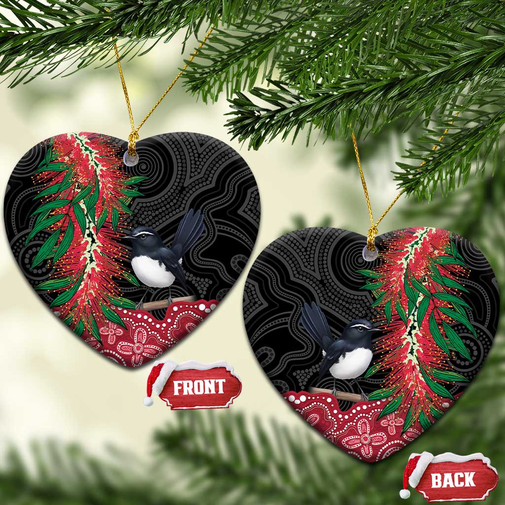 Willie wagtail Australia Ceramic Ornament Aussie Bottlebrushes Aboriginal Art - Aussie Hoodie