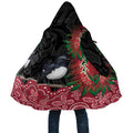 Willie wagtail Australia Cloak Aussie Bottlebrushes Aboriginal Art - Aussie Hoodie