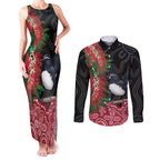 Willie wagtail Australia Couples Matching Tank Maxi Dress and Long Sleeve Button Shirt Aussie Bottlebrushes Aboriginal Art - Aussie Hoodie