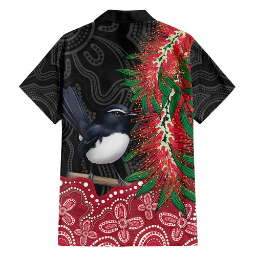 Willie wagtail Australia Family Matching Long Sleeve Bodycon Dress and Hawaiian Shirt Aussie Bottlebrushes Aboriginal Art - Aussie Hoodie