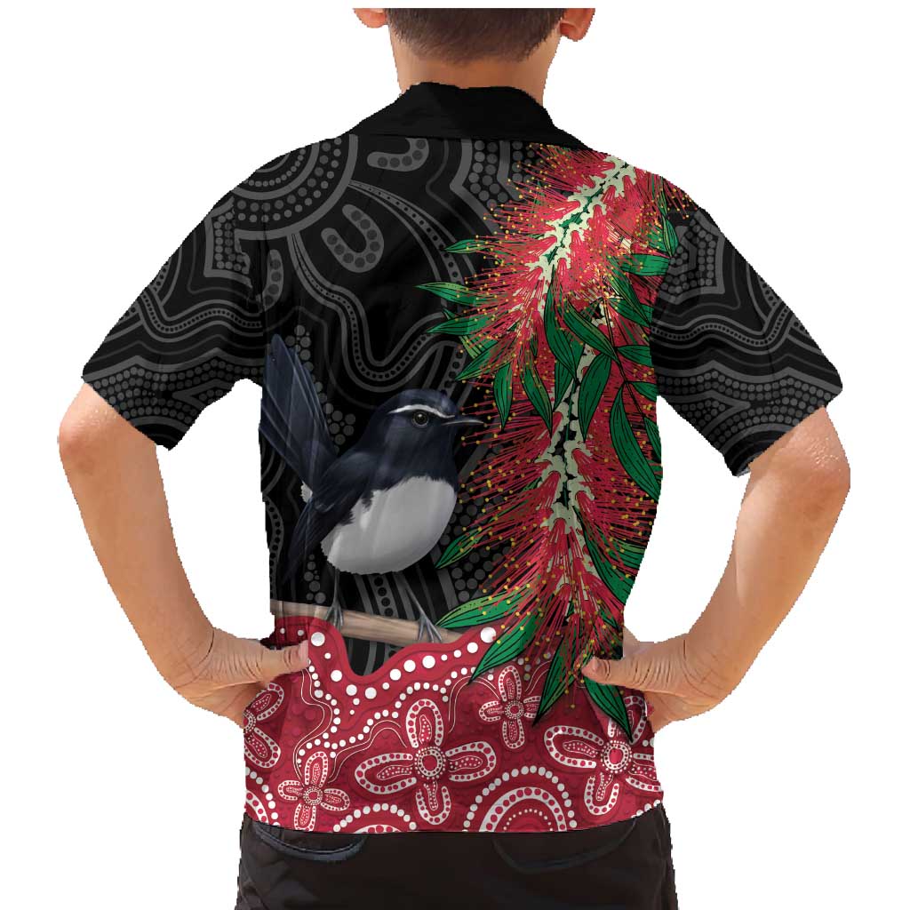 Willie wagtail Australia Family Matching Mermaid Dress and Hawaiian Shirt Aussie Bottlebrushes Aboriginal Art - Aussie Hoodie