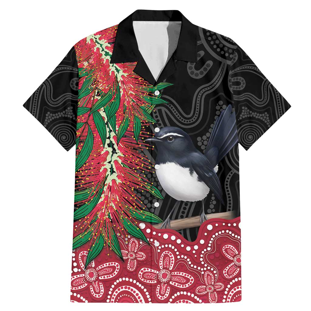 Willie wagtail Australia Family Matching Mermaid Dress and Hawaiian Shirt Aussie Bottlebrushes Aboriginal Art - Aussie Hoodie