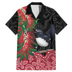 Willie wagtail Australia Family Matching Mermaid Dress and Hawaiian Shirt Aussie Bottlebrushes Aboriginal Art - Aussie Hoodie