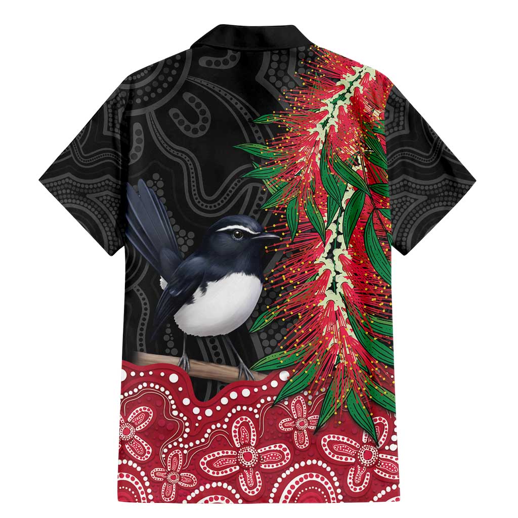 Willie wagtail Australia Family Matching Mermaid Dress and Hawaiian Shirt Aussie Bottlebrushes Aboriginal Art - Aussie Hoodie