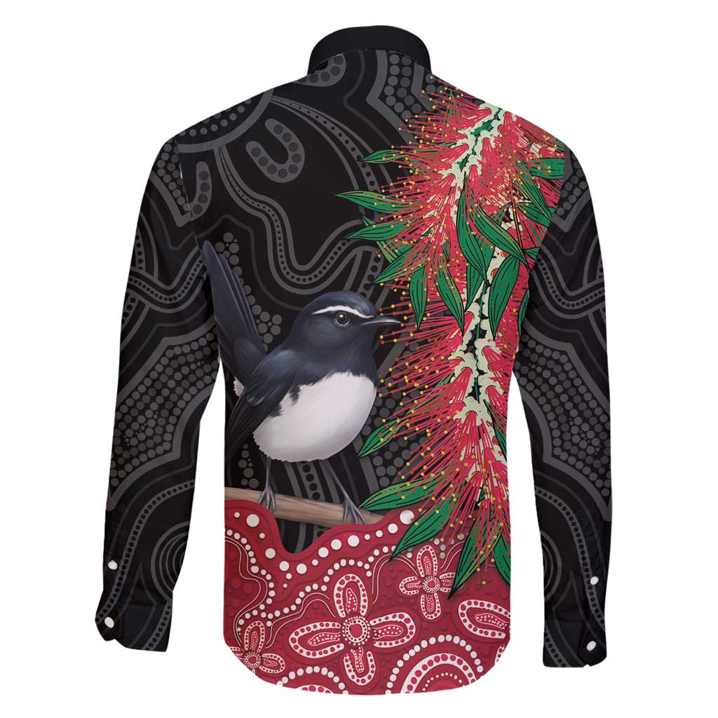 Willie wagtail Australia Family Matching Off Shoulder Maxi Dress and Hawaiian Shirt Aussie Bottlebrushes Aboriginal Art - Aussie Hoodie