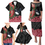 Willie wagtail Australia Family Matching Puletasi and Hawaiian Shirt Aussie Bottlebrushes Aboriginal Art - Aussie Hoodie
